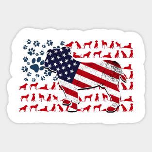 Bulldog Paw Flag Sticker